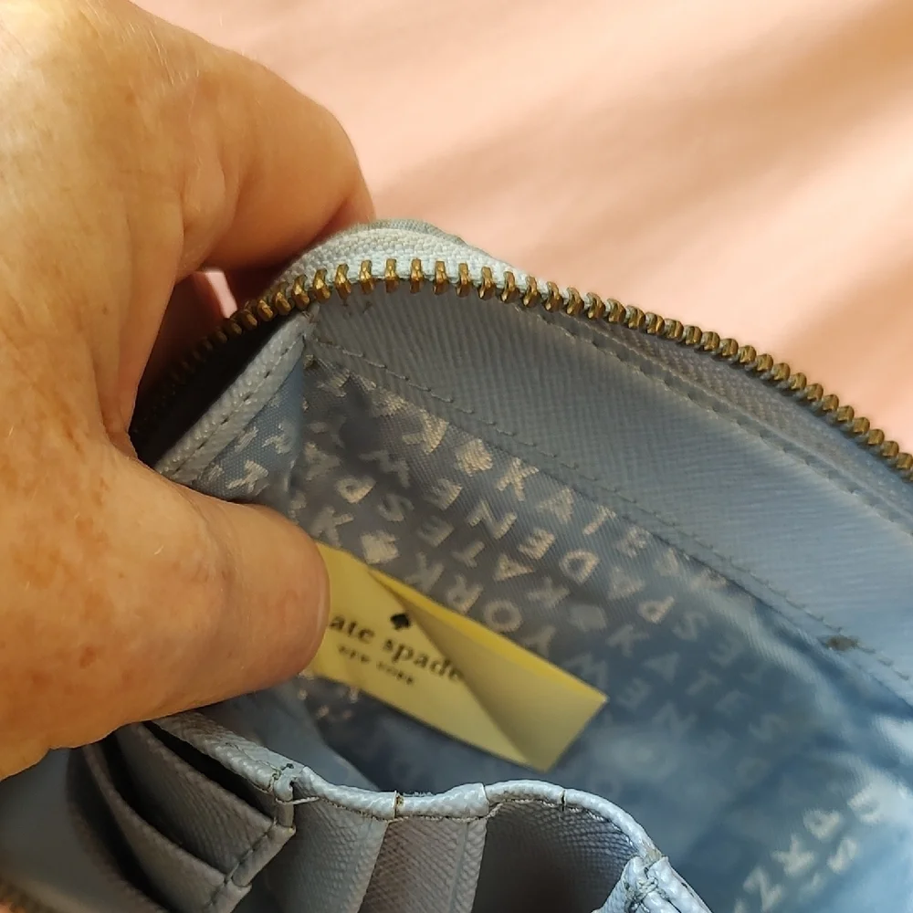Kate Spade Wallet Light Blue Zip Around - Picture 7 of 8